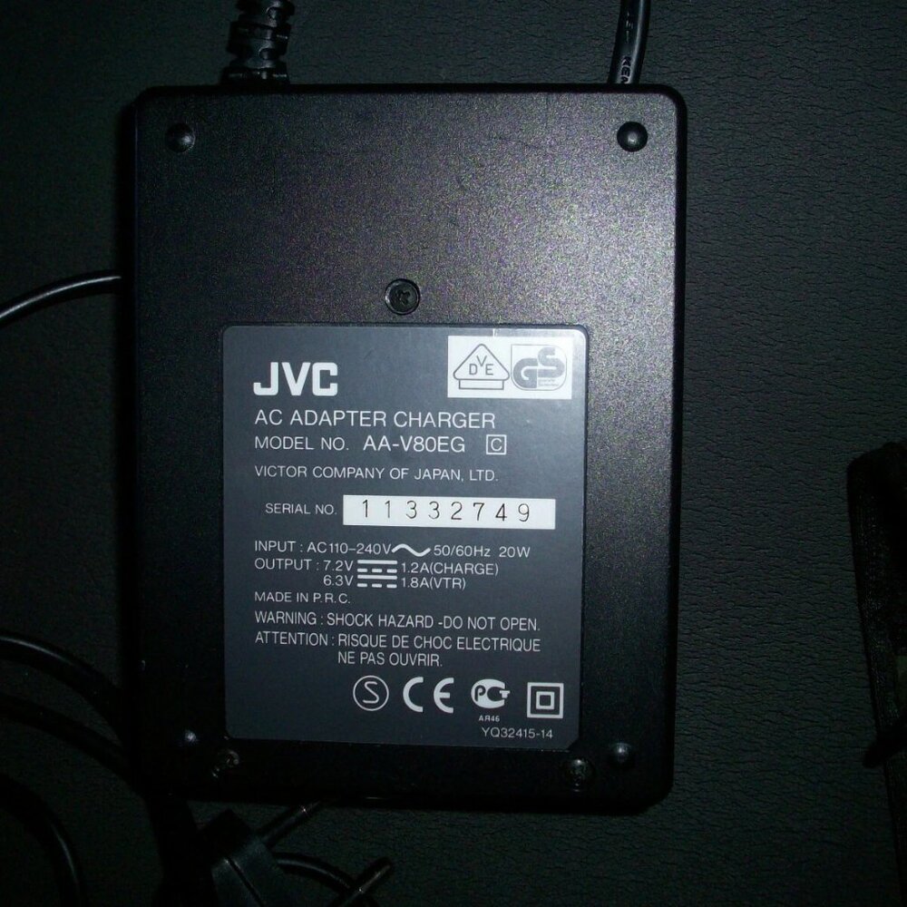 JVC Adapter Charger AA-V80EG Dual Voltage OEM Genuine Fits Battery (BN-V856U)